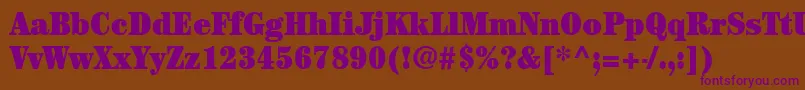 ItcCenturyLtUltraCondensed Font – Purple Fonts on Brown Background