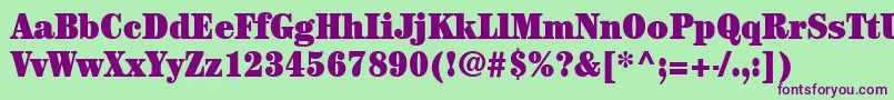 ItcCenturyLtUltraCondensed Font – Purple Fonts on Green Background