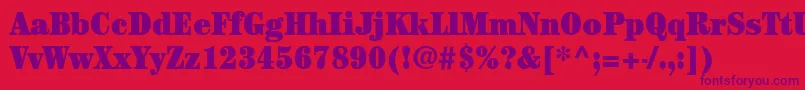 ItcCenturyLtUltraCondensed Font – Purple Fonts on Red Background