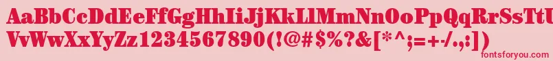 フォントItcCenturyLtUltraCondensed – ピンクの背景に赤い文字