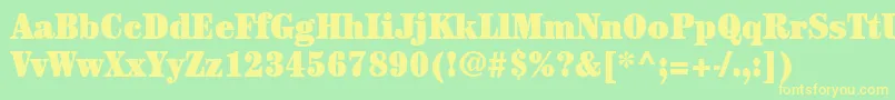 ItcCenturyLtUltraCondensed Font – Yellow Fonts on Green Background