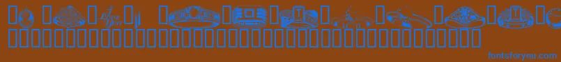Wmjewelry-Schriftart – Blaue Schriften auf braunem Hintergrund