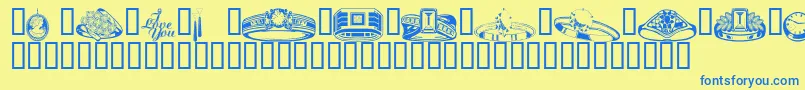 Wmjewelry Font – Blue Fonts on Yellow Background