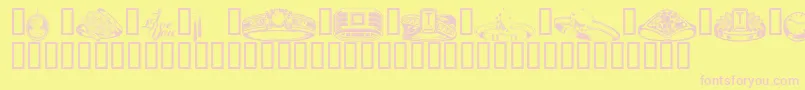 フォントWmjewelry – ピンクのフォント、黄色の背景