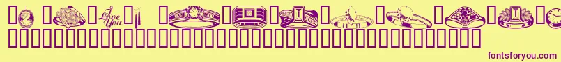 Wmjewelry Font – Purple Fonts on Yellow Background