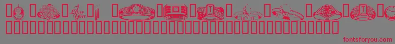 フォントWmjewelry – 赤い文字の灰色の背景