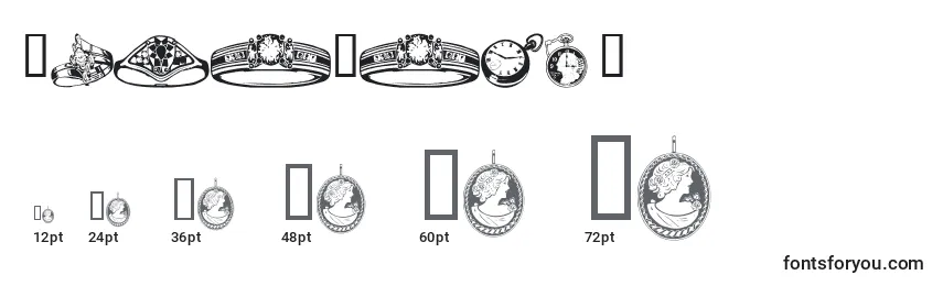 Размеры шрифта Wmjewelry
