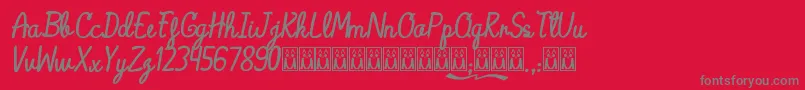 Fonte AlaskaCoffee – fontes cinzas em um fundo vermelho