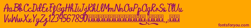 AlaskaCoffee Font – Purple Fonts on Orange Background