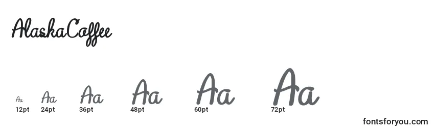 AlaskaCoffee Font Sizes