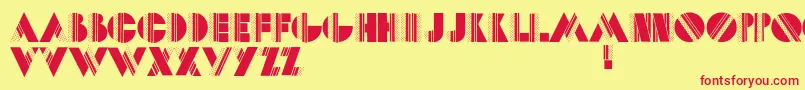 Dotscapstwo Font – Red Fonts on Yellow Background