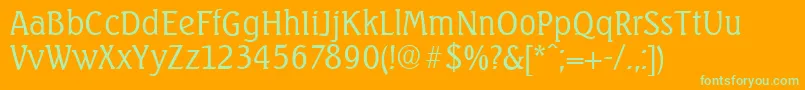 SeagullserialLightRegular Font – Green Fonts on Orange Background