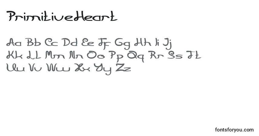 Fuente PrimitiveHeart - alfabeto, números, caracteres especiales