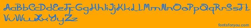 PrimitiveHeart Font – Blue Fonts on Orange Background