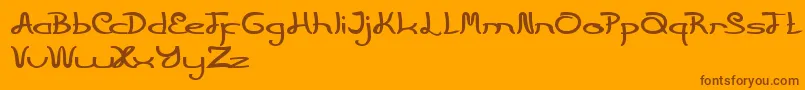 PrimitiveHeart Font – Brown Fonts on Orange Background