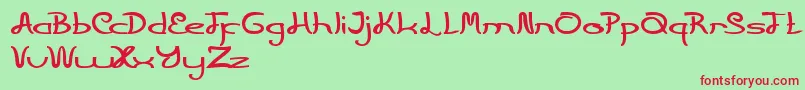 PrimitiveHeart Font – Red Fonts on Green Background