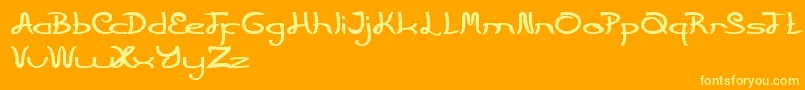 PrimitiveHeart Font – Yellow Fonts on Orange Background