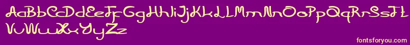 PrimitiveHeart Font – Yellow Fonts on Purple Background