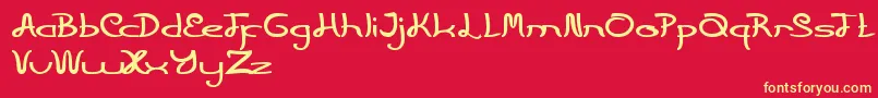 PrimitiveHeart Font – Yellow Fonts on Red Background
