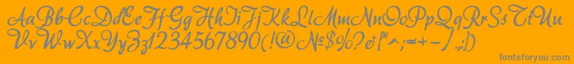 Akadora-Schriftart – Graue Schriften auf orangefarbenem Hintergrund