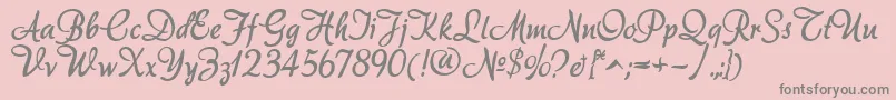 Akadora-Schriftart – Graue Schriften auf rosa Hintergrund