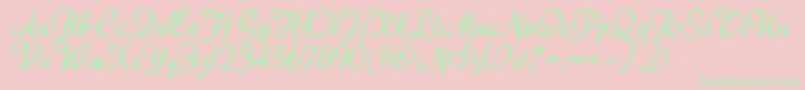 Akadora Font – Green Fonts on Pink Background