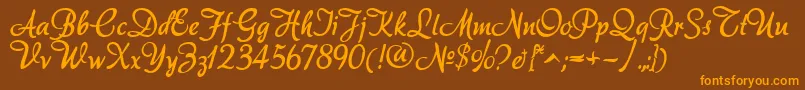 Akadora Font – Orange Fonts on Brown Background