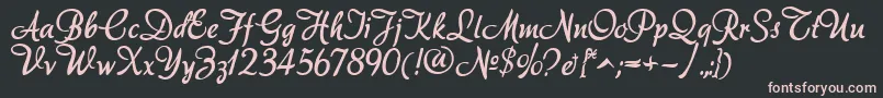 Akadora Font – Pink Fonts on Black Background