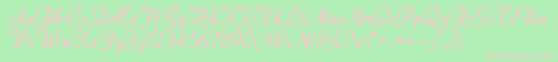 Akadora Font – Pink Fonts on Green Background