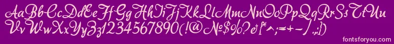 Akadora Font – Pink Fonts on Purple Background