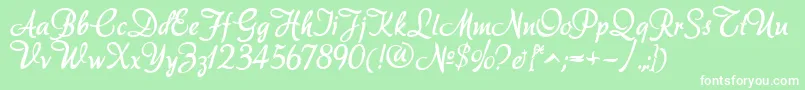 Akadora Font – White Fonts on Green Background