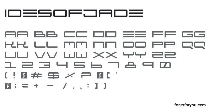Schriftart IdesOfJade – Alphabet, Zahlen, spezielle Symbole