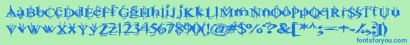 Czcionka BallTongue – niebieskie czcionki na zielonym tle