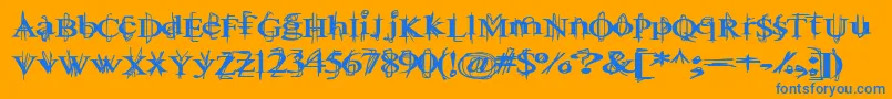 BallTongue Font – Blue Fonts on Orange Background
