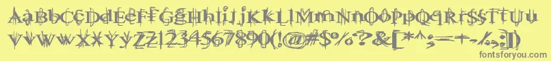 BallTongue-Schriftart – Graue Schriften auf gelbem Hintergrund