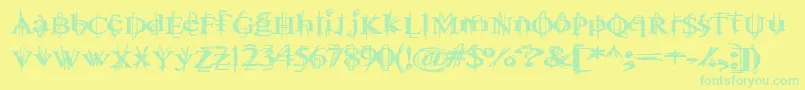 BallTongue Font – Green Fonts on Yellow Background