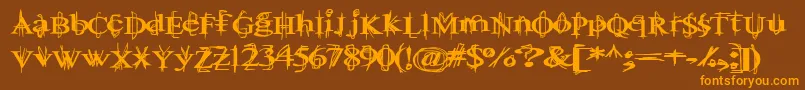 BallTongue Font – Orange Fonts on Brown Background