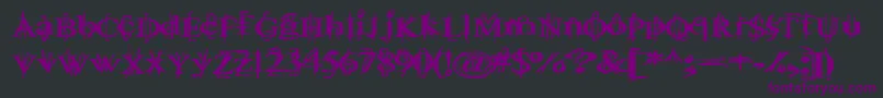 BallTongue-Schriftart – Violette Schriften auf schwarzem Hintergrund