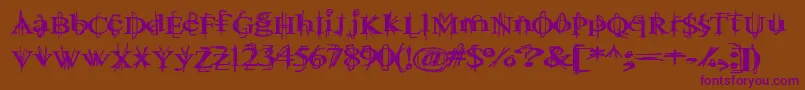 BallTongue Font – Purple Fonts on Brown Background