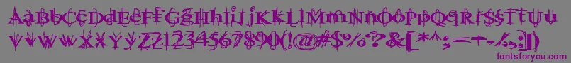 BallTongue-Schriftart – Violette Schriften auf grauem Hintergrund