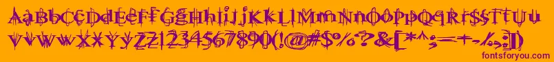 BallTongue-fontti – violetit fontit oranssilla taustalla