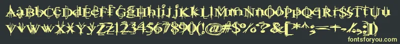 BallTongue-Schriftart – Gelbe Schriften auf schwarzem Hintergrund