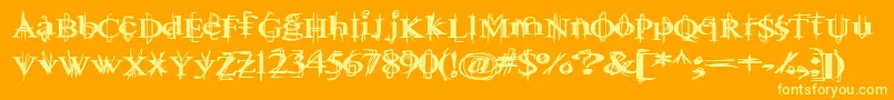 BallTongue-Schriftart – Gelbe Schriften auf orangefarbenem Hintergrund