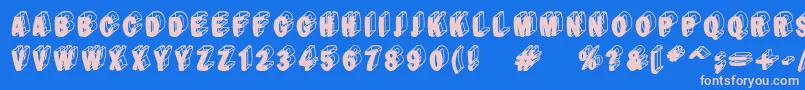 Blacte Font – Pink Fonts on Blue Background