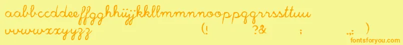 JackpotScript Font – Orange Fonts on Yellow Background