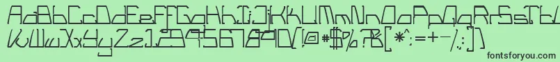 TmTailLightsNormal Font – Black Fonts on Green Background