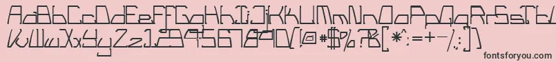 Fonte TmTailLightsNormal – fontes pretas em um fundo rosa