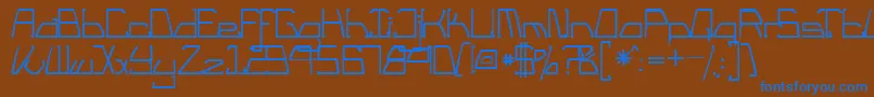 Шрифт TmTailLightsNormal – синие шрифты на коричневом фоне