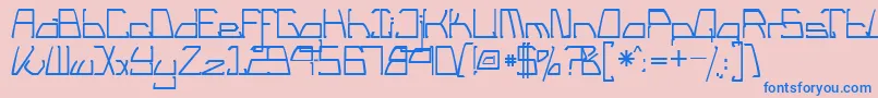 TmTailLightsNormal-Schriftart – Blaue Schriften auf rosa Hintergrund