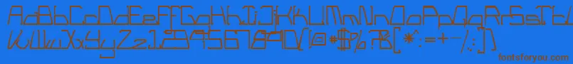 TmTailLightsNormal Font – Brown Fonts on Blue Background